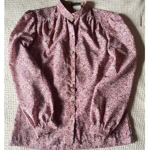 Vintage 1970s Purple Floral Shirt